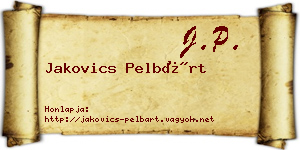Jakovics Pelbárt névjegykártya